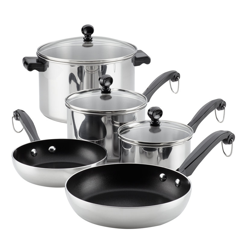 Farberware 10 Piece Stainless Steel Non Stick Cookware Set & Reviews